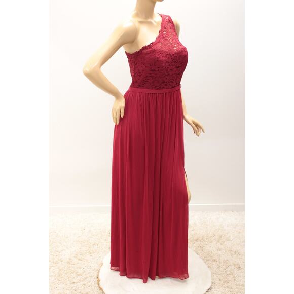 New One Shoulder Formal Bridesmaid Dress Women's 10 Apple Red Goddess Party Prom - Picture 4 of 10